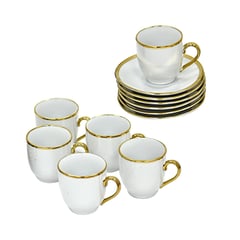 GENERICO - Set 6 Tazas Café Chico White Gold