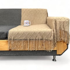 GENERICO - Manta Decorativa Tejida Estilo Nordico Para Sofa Sillon Cama - Beige