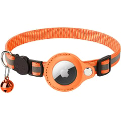 GENERICO - Collar Con Sonaja Para Gatos Airtag Antipérdida Naranja