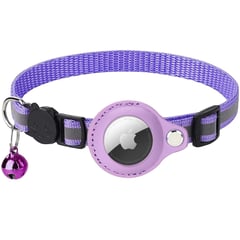 GENERICO - Collar Con Sonaja Para Gatos Airtag Antipérdida Morado