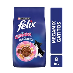 PURINA FELIX - Alimento seco para gato FELIX® Megamix Gatitos 8kg.