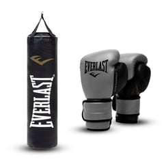 EVERLAST - Kit Saco de Boxeo y Guante Powerlock 14oz