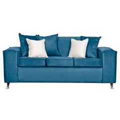 RUZAM MOBEL - SOFAS ROSES 3 CUERPOS AZUL FELPA