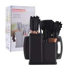 GENERICO - Set De Utensilios De Cocina Silicona 19 Piezas + tabla