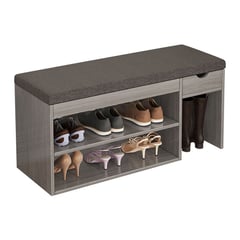 CRUSEC - Puff Organizador Zapatero Multifuncional Madera 80x24x43 CM.