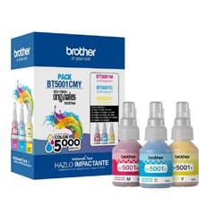 BROTHER - Botella de Tinta BT50013PKMEX Pack 3 Colores 5.000 pág.