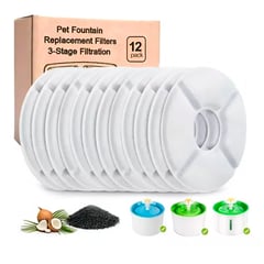 OFERTABKN - Pack 12 Filtros Bebedero Fuente Agua Eléctrico Gato Perro