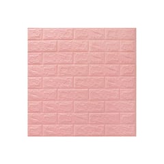 GENERICO - Pack 10 Laminas Papel Mural 3d Ladrillo Pared 77x70 Rosa