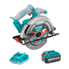 TOTAL TOOLS - Sierra Circular 185mm Brushless 20v + Bat 4ah + Cargador + 2 Acc TOTAL