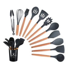 GENERAC - Set 12 Utensilios Cocina Mango Silicona Y Madera Repostería