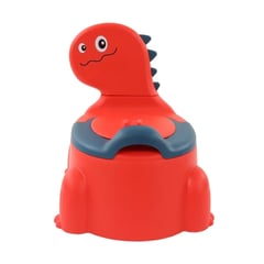 GENERICO - Bacinica Infantil Diseño Dinosaurio - Primer Baño - Rojo