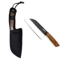 KANGKAWE - Machete 8 Panguipulli Parrillero Con Funda De Cuero Negra