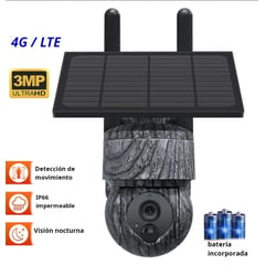 GENERICO - Camara de Seguridad con Panel Solar 4G simcard - Color Camuflaje