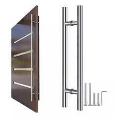 KUANGYE - Manillon Doble Acero Inoxidable 100 Cm Para Puerta Madera