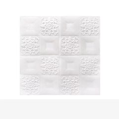 GENERICO - Pack 10 Laminas Papel Mural 3d Ladrillo Pared 77x70 Floral Blanco