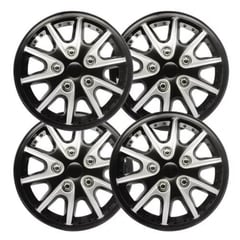 GENERICO - X4 Tapa Rueda Aro 15 Auto Tuning Deportivo negro con blanco