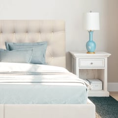 ESPACIO HOGAR - Respaldo de Cama Capitoné Premium Lino Crema Queen