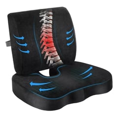 GENERICO - Cojin Lumbar Ergonomico Y Asiento Para Sillas