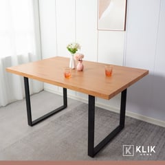 KLIK - Mesa de Comedor Estilo Industrial 160x90 Madera Clara