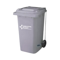 GENERICO - Basurero Contenedor de basura 240 Lts Gris Claro con Pedal