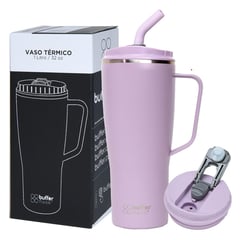 BUFFER FLASK - Vaso Termico Mug Tumbler Buffer 1Lt Acero Inox Frio Calor - Lila