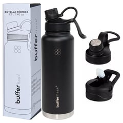 BUFFER FLASK - Botella Termica Agua Acero Inox Buffer 1.2 - Negro