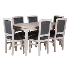 MUEBLES NATIVA - COMEDOR NORMANDO 90x160 Respaldo Tapizado gris