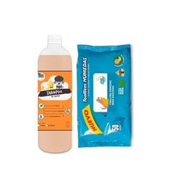 MASCOKITS - Kit Shampoo Para Perro Matico 1 Lt + 50 Toallitas Húmedas