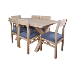 MUEBLES NATIVA - Comedor Cruz 6 Sillas Vendetta Gris