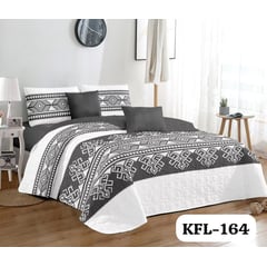 GENERICO - Cobertor Quilts de Verano 2 plazas Gris y Blanco GS