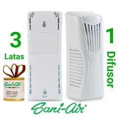 GENERICO - DIFUSOR ELECTRICO + 3 LATAS AROMATIZANTES SANI AIR