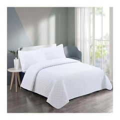 GENERICO - Cubrecama Quilt Verano King - Blanco CS015