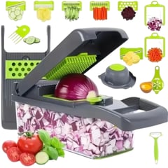 GENERICO - Cortador Picador de Verduras y Frutas Multifuncional 16 Pcs