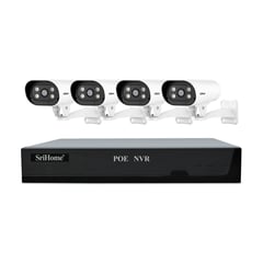 SRICAM - Kit POE NVR NVS005 + 4 cámaras SH037B QHD 4MP 1440P SriHome