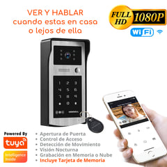 D MOTICA - Video Portero Wifi Inteligente Full Hd Con Control De Acceso