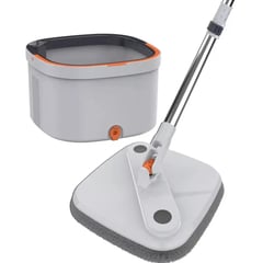 U BUY - Trapeador Mopa 360 Balde Giratorio Centrifugo Color Gris