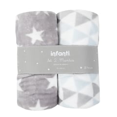 INFANTI - Pack 2 Mantas Polar 75x100cm Gris