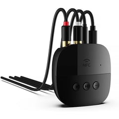 GENERICO - Receptor Adaptador Audio Bluetooth NFC RCA Aux 3.5 Estereo