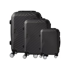 U BUY - Set 3 Maletas Viaje Equipaje Rueda Cabina Avión NEGRO-