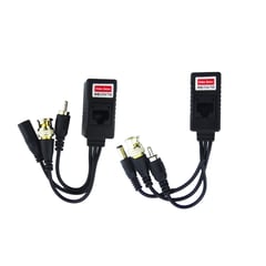 GENERICO - Pack de 2 Balun BNC-DC-RCA Para Video Con Terminal Doble.