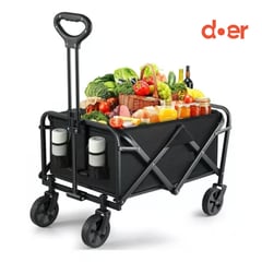 DOER - Carro para Compras Plegable Práctico y Resistente Negro