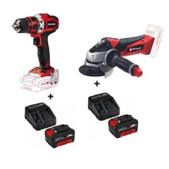 EINHELL - KIT ESMERIL 4.1/2"+TALADRO 13 MM.+ 2 BATERIAS 4.0