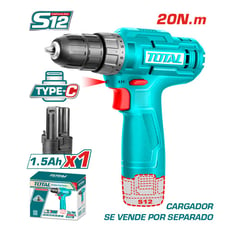 TOTAL TOOLS - Taladro Inalámbrico 12V 10mm + Bat 15ah tipo C Total