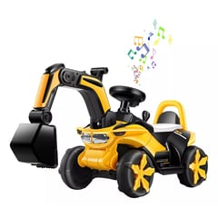 U BUY - Excavadora Eléctrica Montable Música Luces Niños amarillo