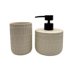 OEM - Set De Baño 2 Piezas Ceramica Jabon Porta Cepillo Elegante