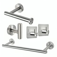 OEM - Set De 5 Accesorios De Baño Acero Inoxidable Plata