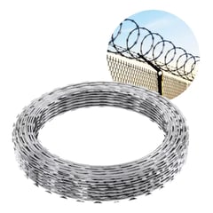 GENERICO - Rollo Concertina Alambre Puas Galvanizado Seguridad 30x10m