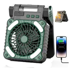 GENERICO - Ventilador De Camping Portatil Recargable Solar Luz Plegable