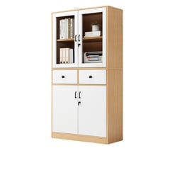 GENERICO - Mueble De Oficina Archivador Cajonera Y Vitrina 180x80x30cm