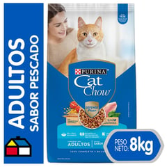 CAT CHOW - Alimento Seco para Gato Adulto Pescado 8 kg